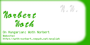 norbert woth business card